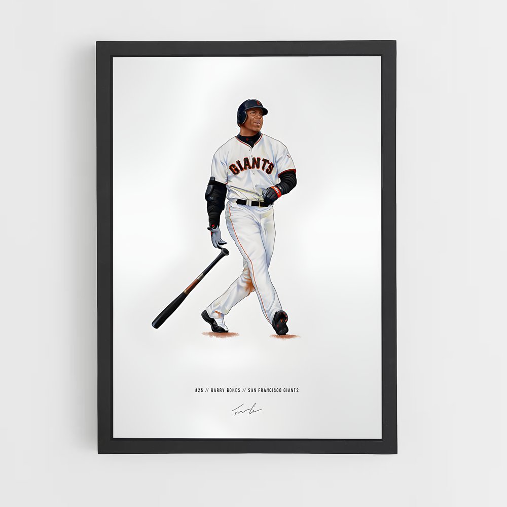 Poster Barry bonds ligue – affiche Baseball (vue 2)